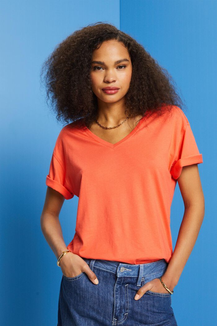 oversized t-shirt, TENCEL™ - coral orange