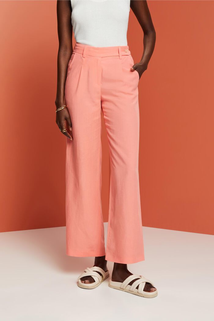 wide leg trousers with TENCEL™ fibers - coral