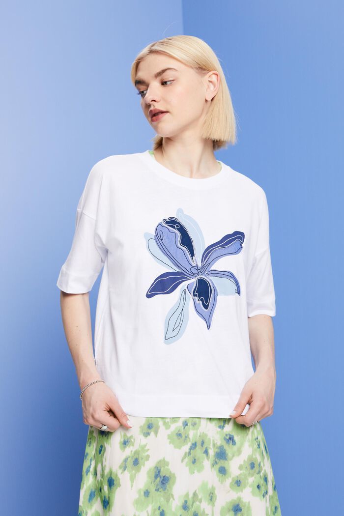 oversized t-shirt with print with TENCEL™ fibers - white
