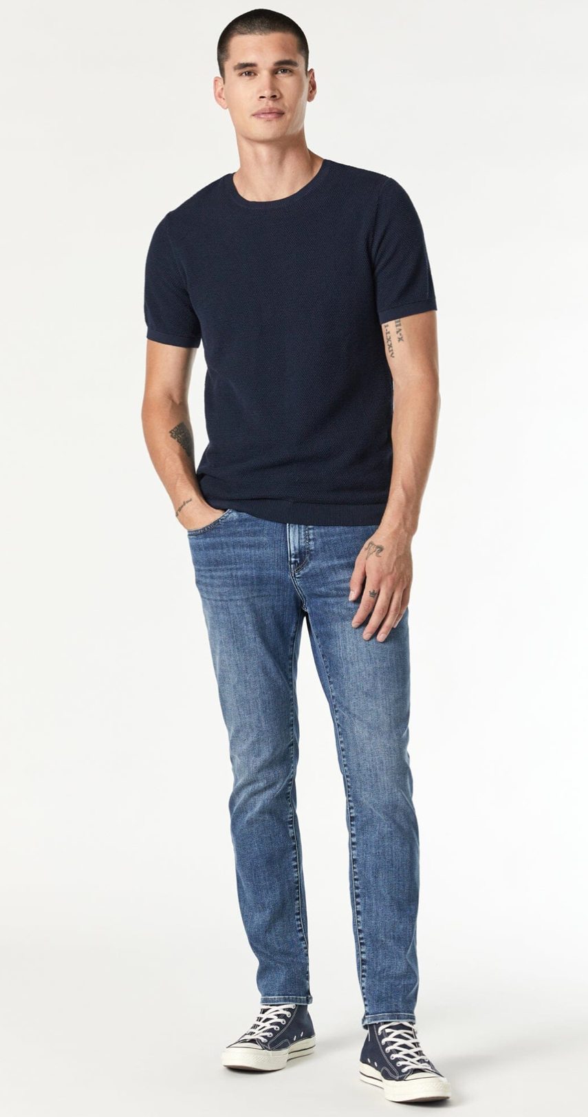 Zach straight leg jeans - deep brushed feather blue copy