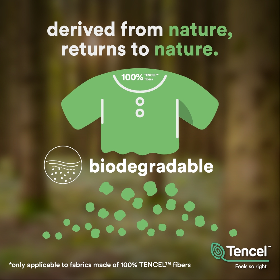 Tencel Lyocell is biodegradeable