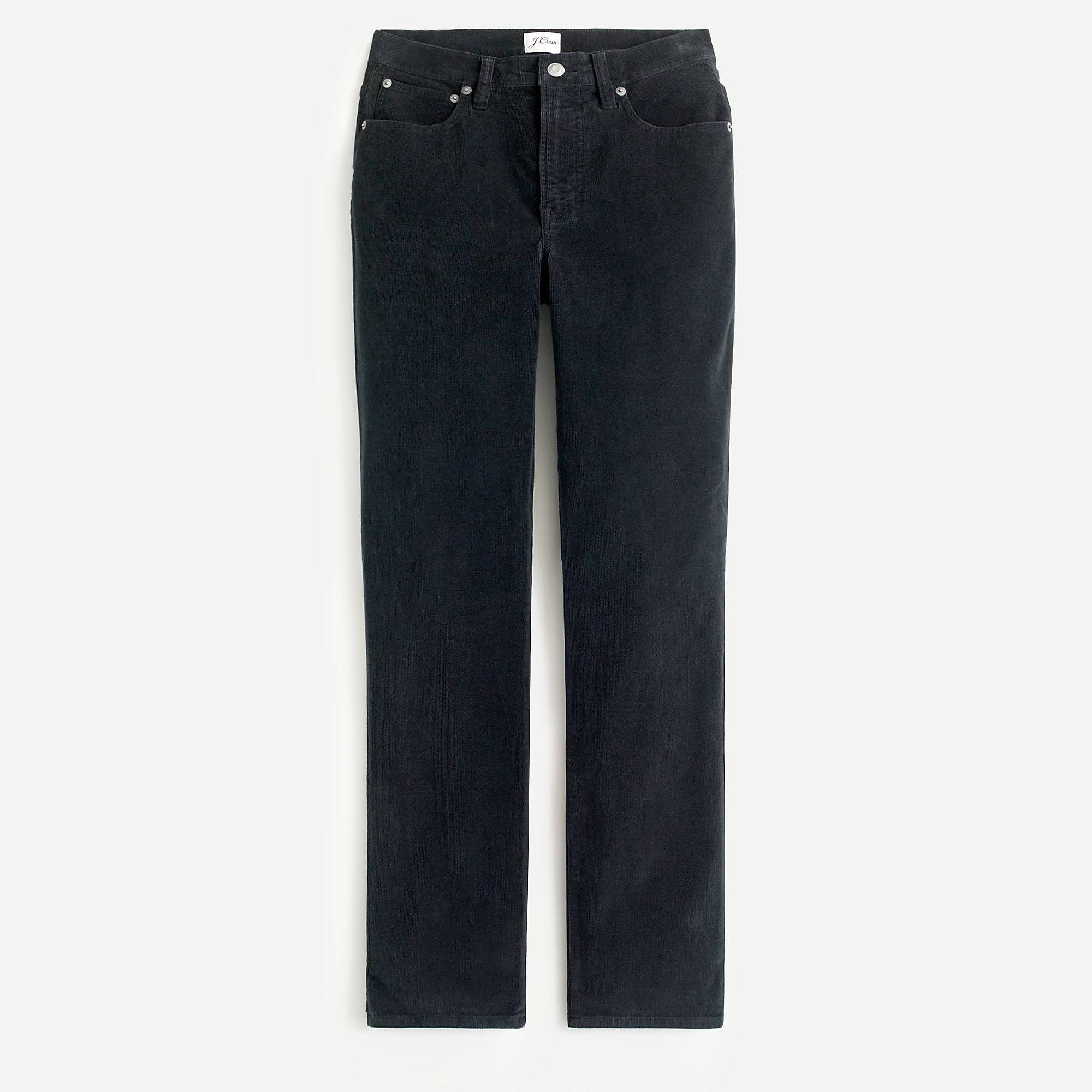 vintage straight pant in garment-dyed corduroy - black