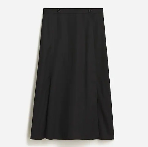 Drapey wrap skirt in Gramercy twill - black