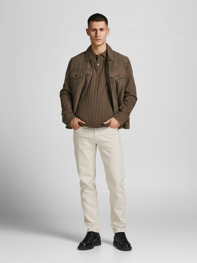 mike original cj217 comfort fit jeans - white/ecru