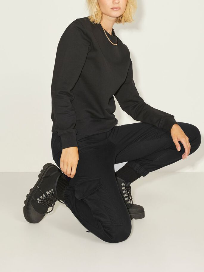 jxhollly relaxed cargo trousers - black
