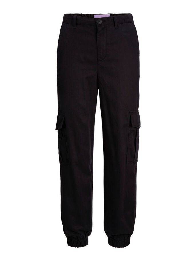 jxhollly relaxed cargo trousers - black