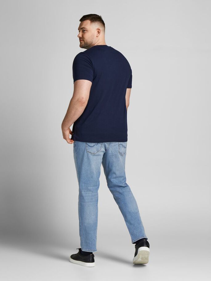 mike original cj715 plus size comfort fit jeans - blue/blue denim