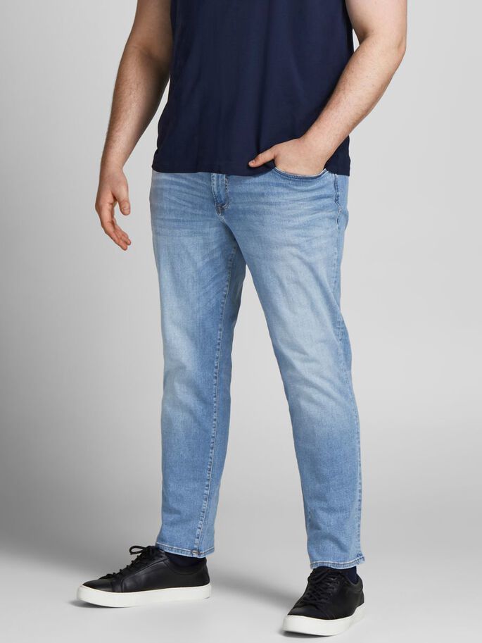mike original cj715 plus size comfort fit jeans - blue/blue denim
