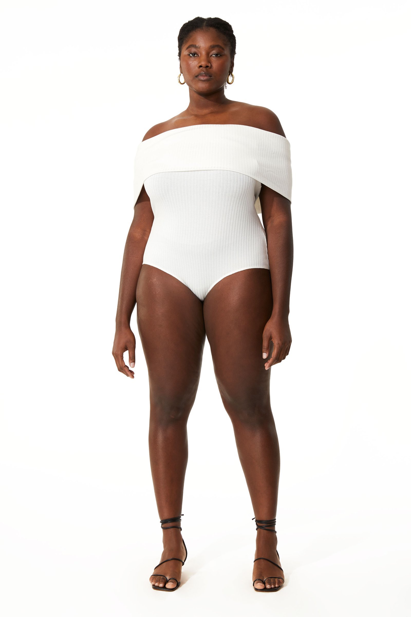 extended lorraine body suit - white