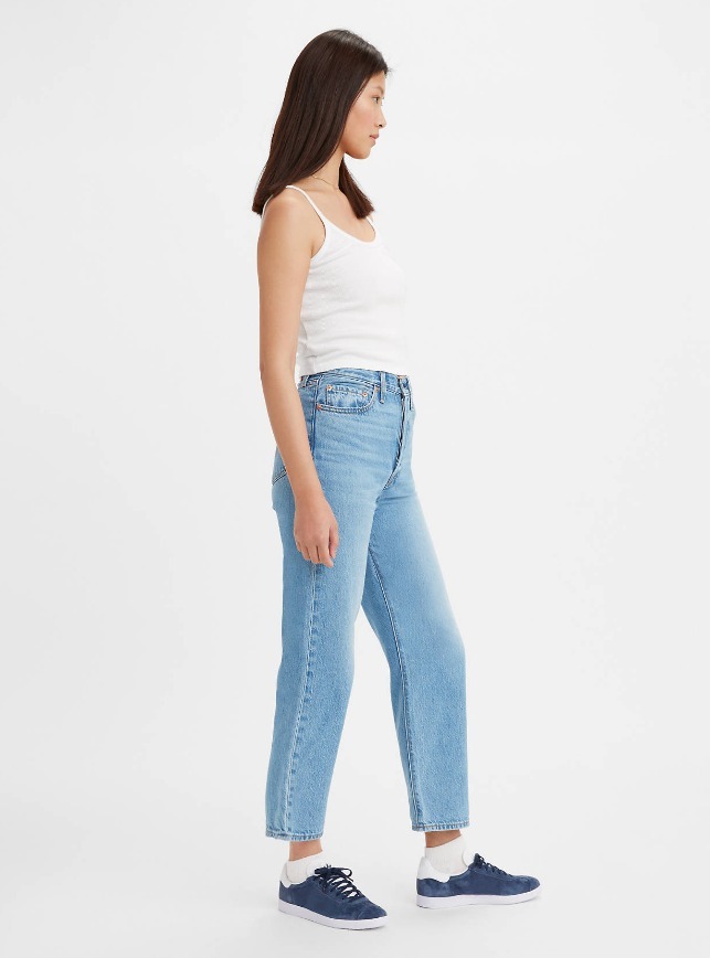 ribcage straight ankle women's jeans - light wash indigo