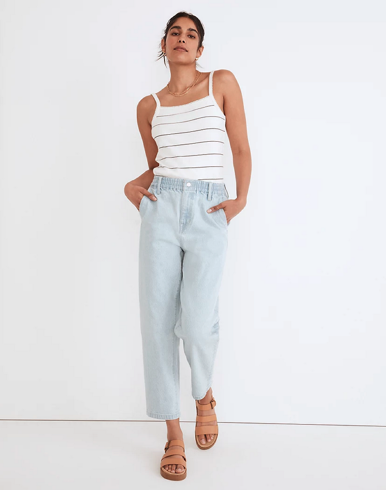 Pull-On Balloon Jeans in Brittany Wash: TENCEL™ Denim Edition - brittany wash
