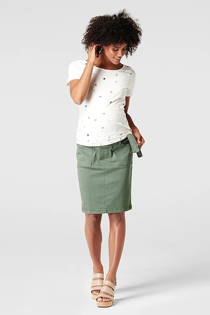utility skirt with an over-bump waistband - vinyard green