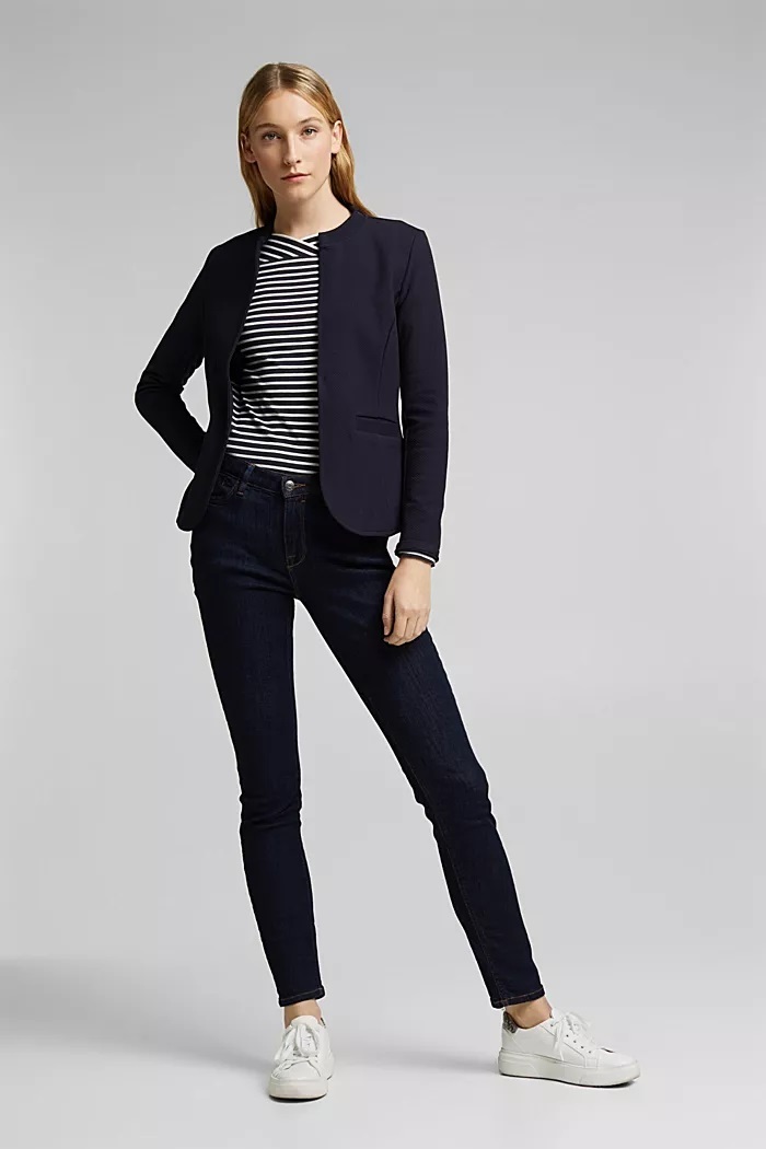 in a TENCEL™ Modal blend: striped shirt - navy