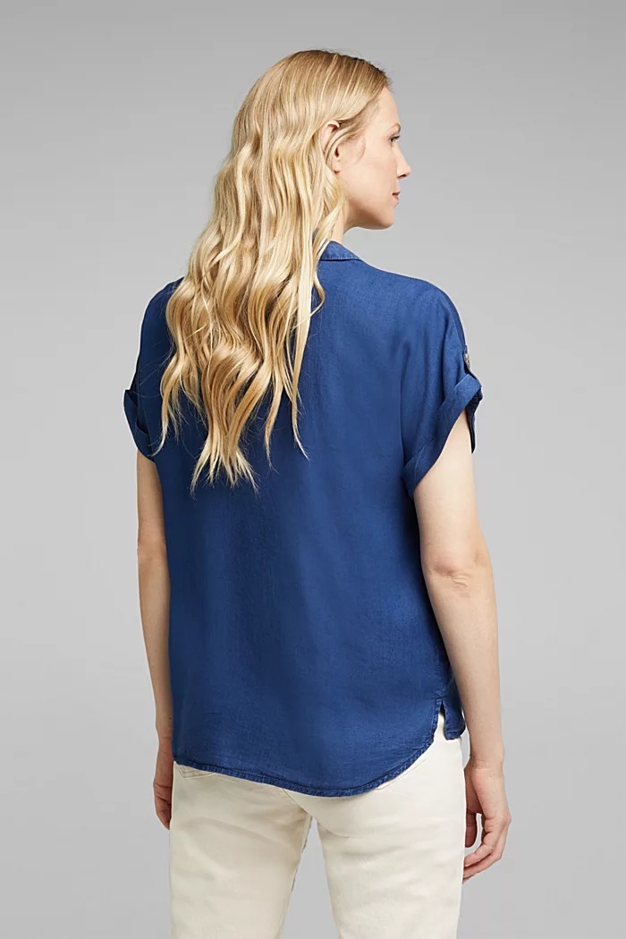 100% lyocell blouse - blue dark washed