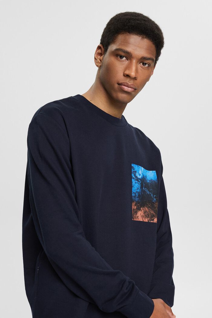 Cotton blend sweatshirt with TENCEL™ - navy