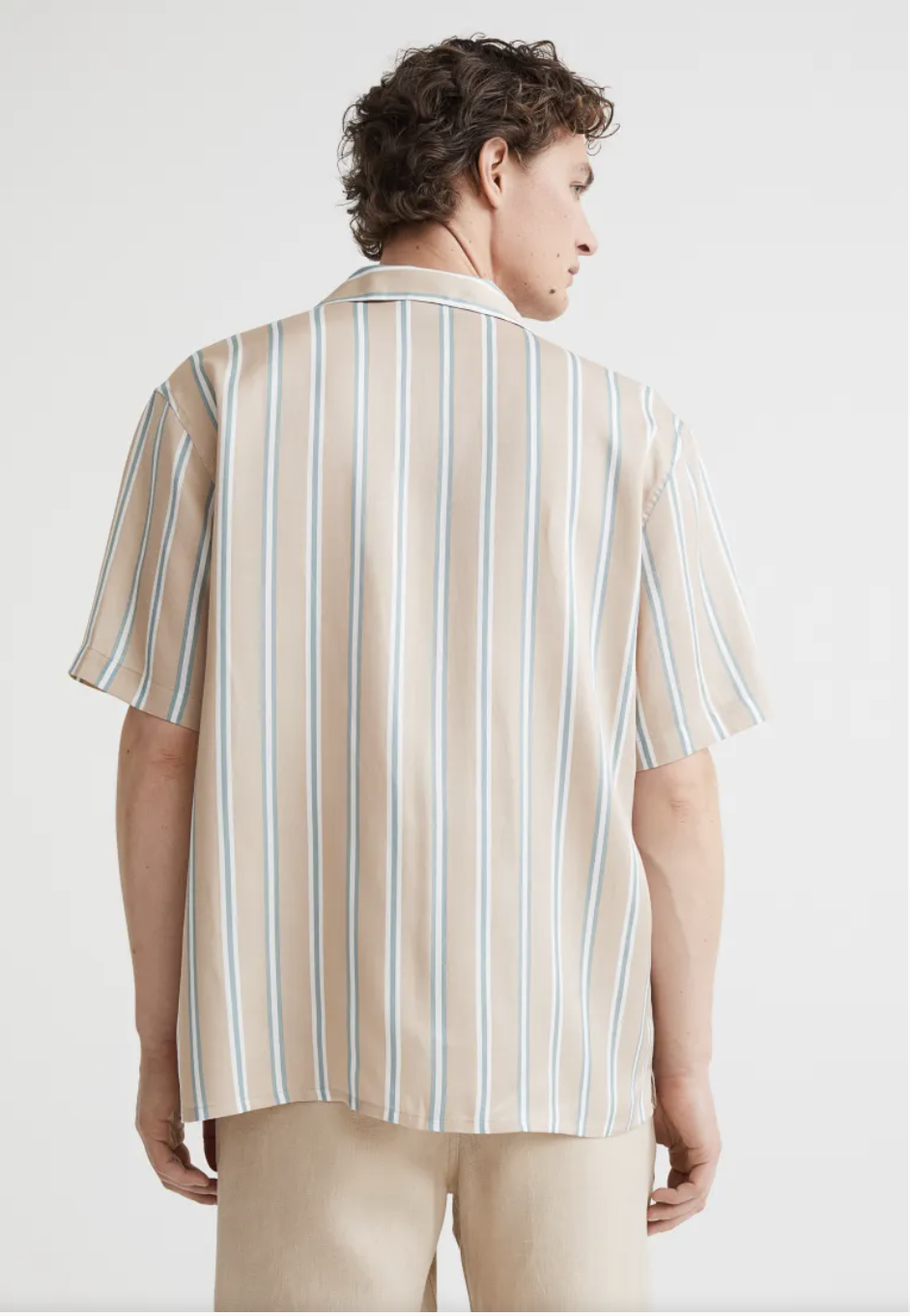 regular fit short-sleeved shirt - beige/striped