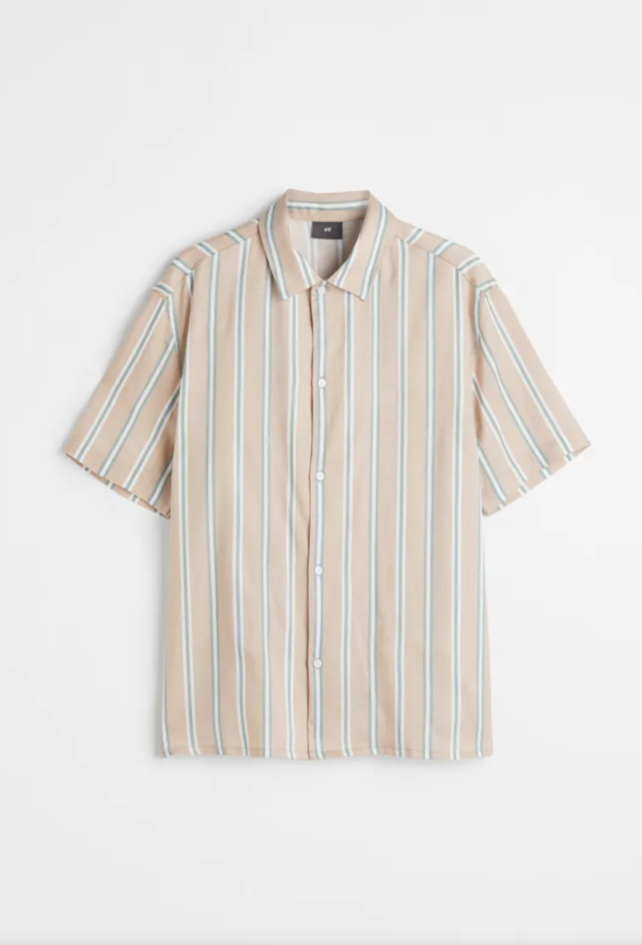 regular fit short-sleeved shirt - beige/striped