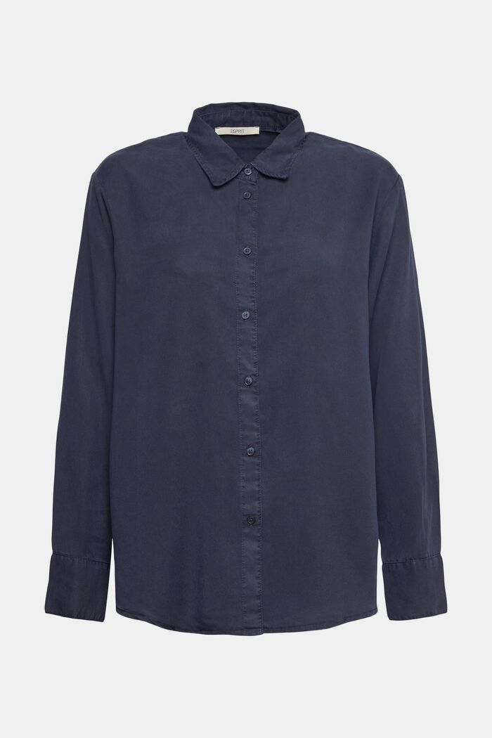 made of TENCEL™ Lyocell: shirt blouse - navy