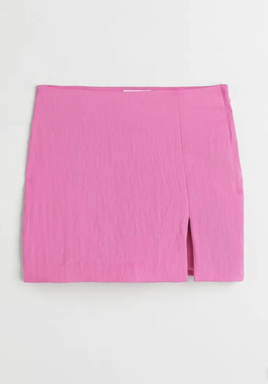 short linen-blend skirt - pink