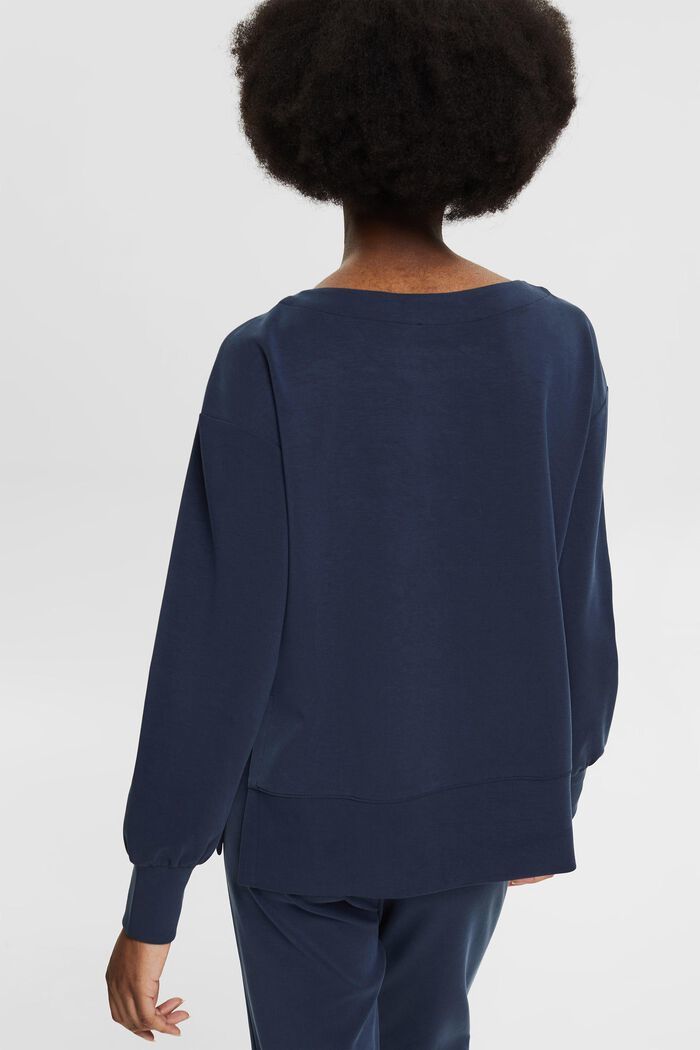 Containing TENCEL™: sweatshirt with side slits - navy