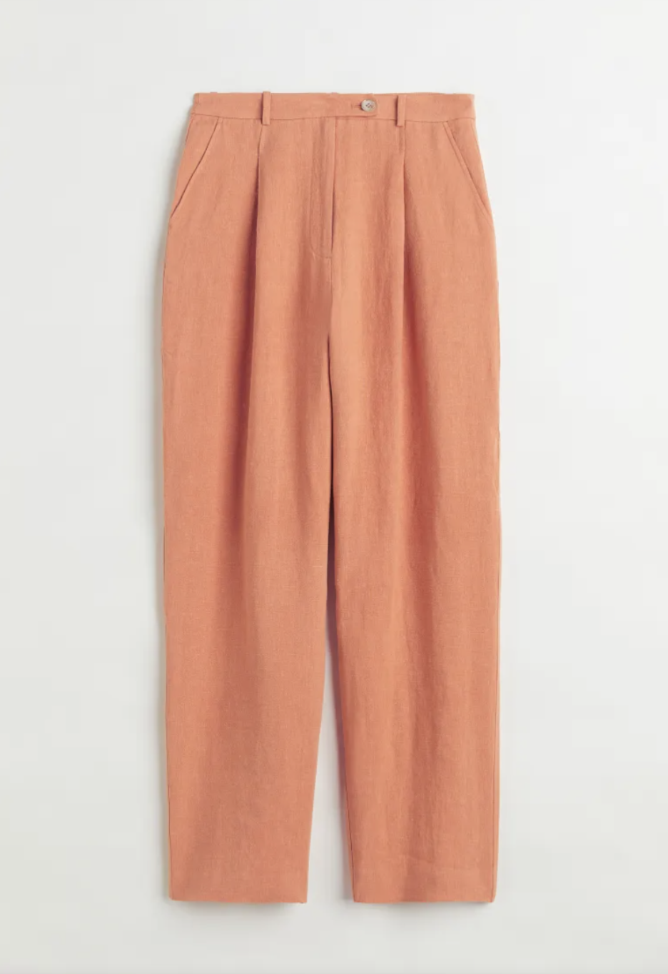 tailored linen trousers - orange