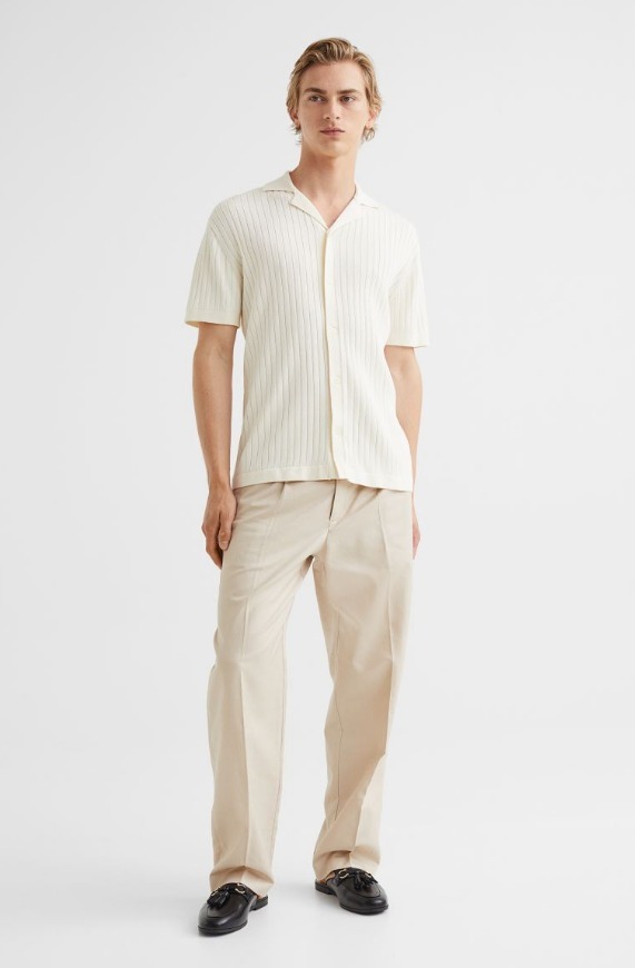 Relaxed Fit Linen-blend Pants - beige