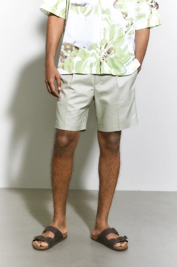 regular fit dress shorts - pistachio green