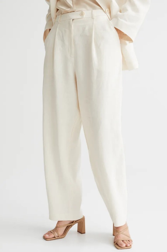 dressy linen pants - cream