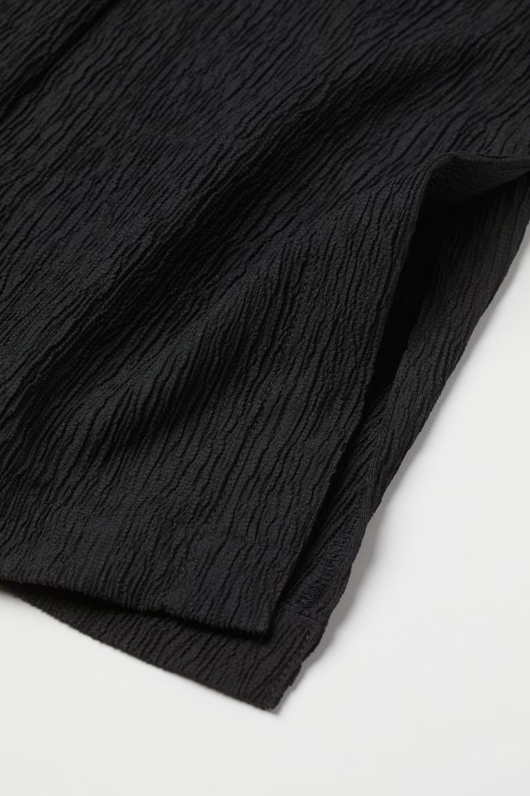 slit-detail crinkled pants - black