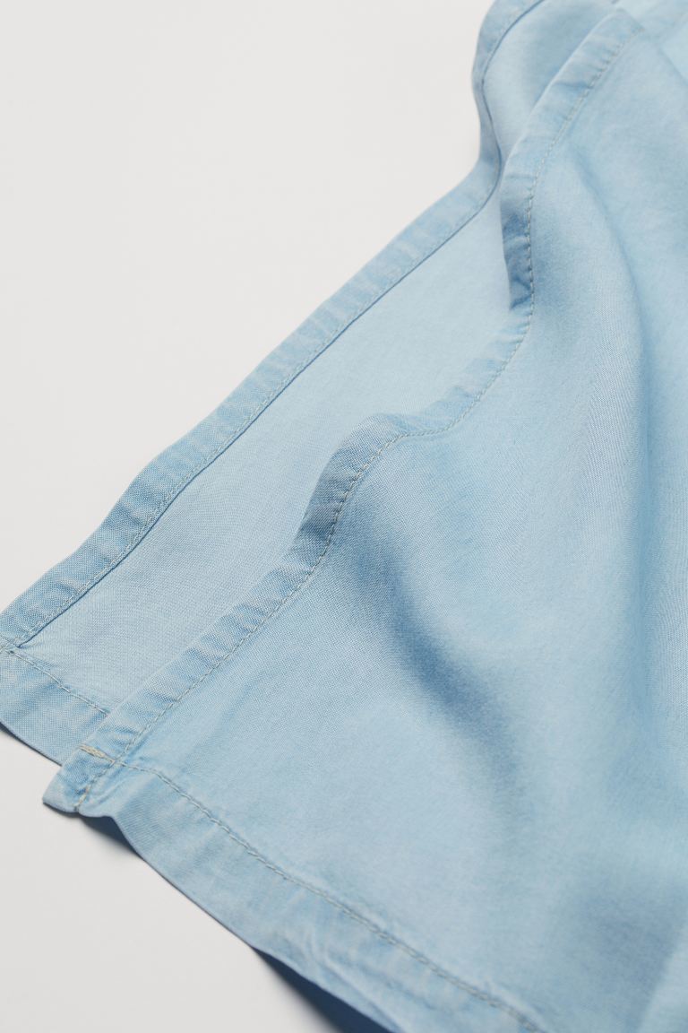 slit-details skirt - light blue