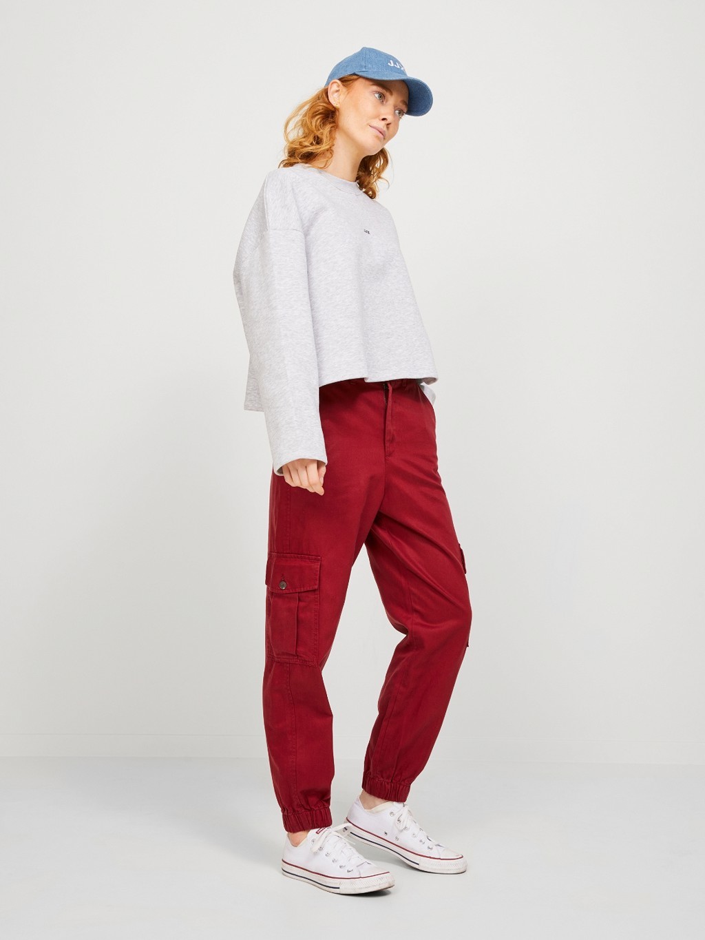 jxholly relaxed cargo trousers - purple/cabernet