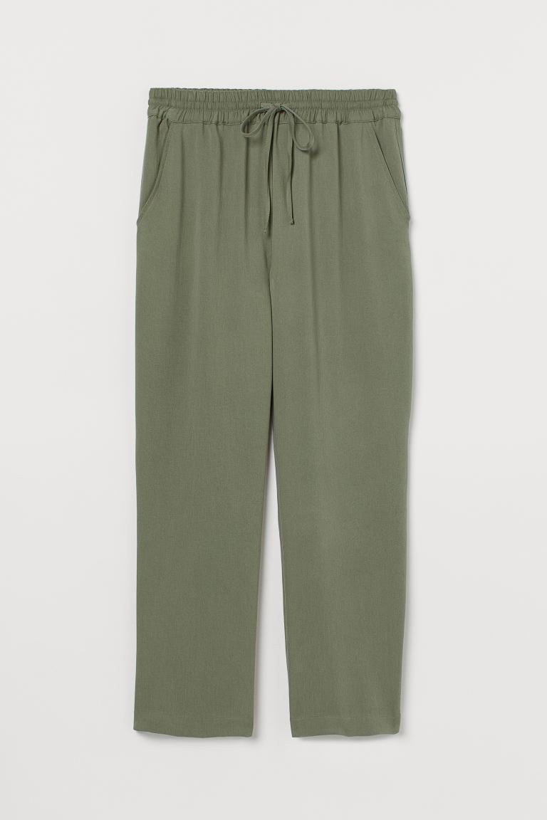 pull-on TENCEL™ Lyocell-blend pants - khaki green