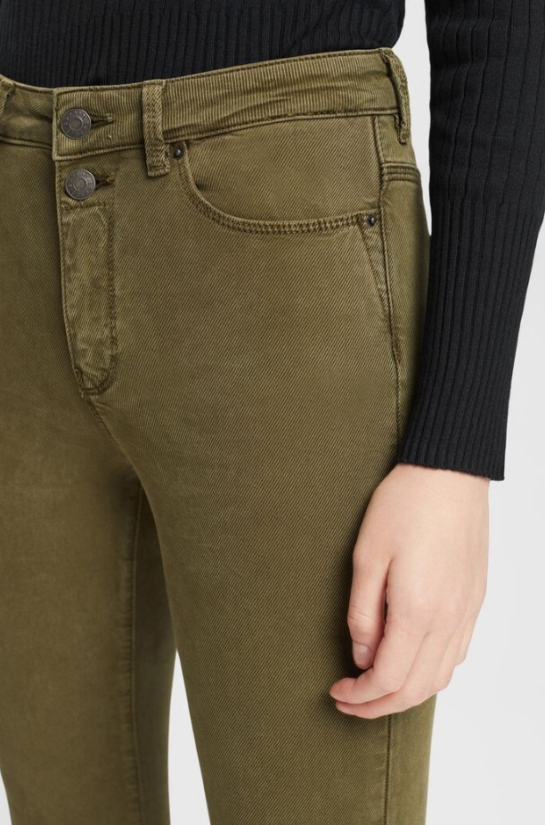 Stretch trousers, TENCEL™ fibers - dark khaki