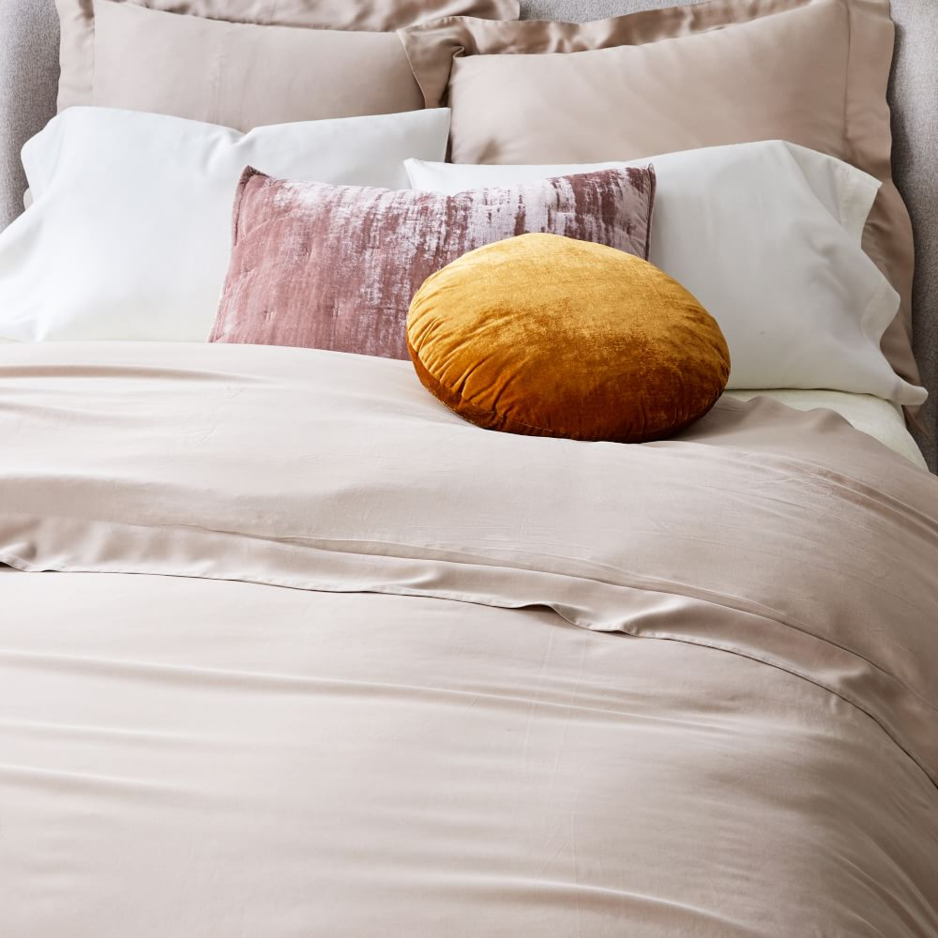 silky brushed TENCEL™ fibers duvet cover (double) - taupe